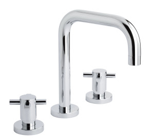 Batería de lavabo caño recto